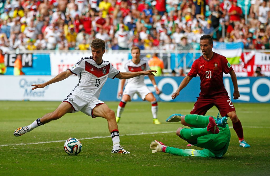 Above: Hot tip? Germany's Thomas Muller is fancied by many on the Icons team to win the Golden Boot.