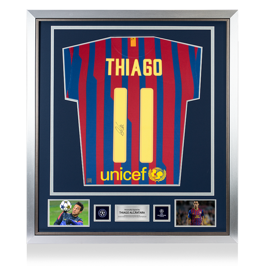FC Barcelona THIAGO 11番 シャツ Thiago Alcantara Signed Barcelona Shirt - 2011-12, Number 11