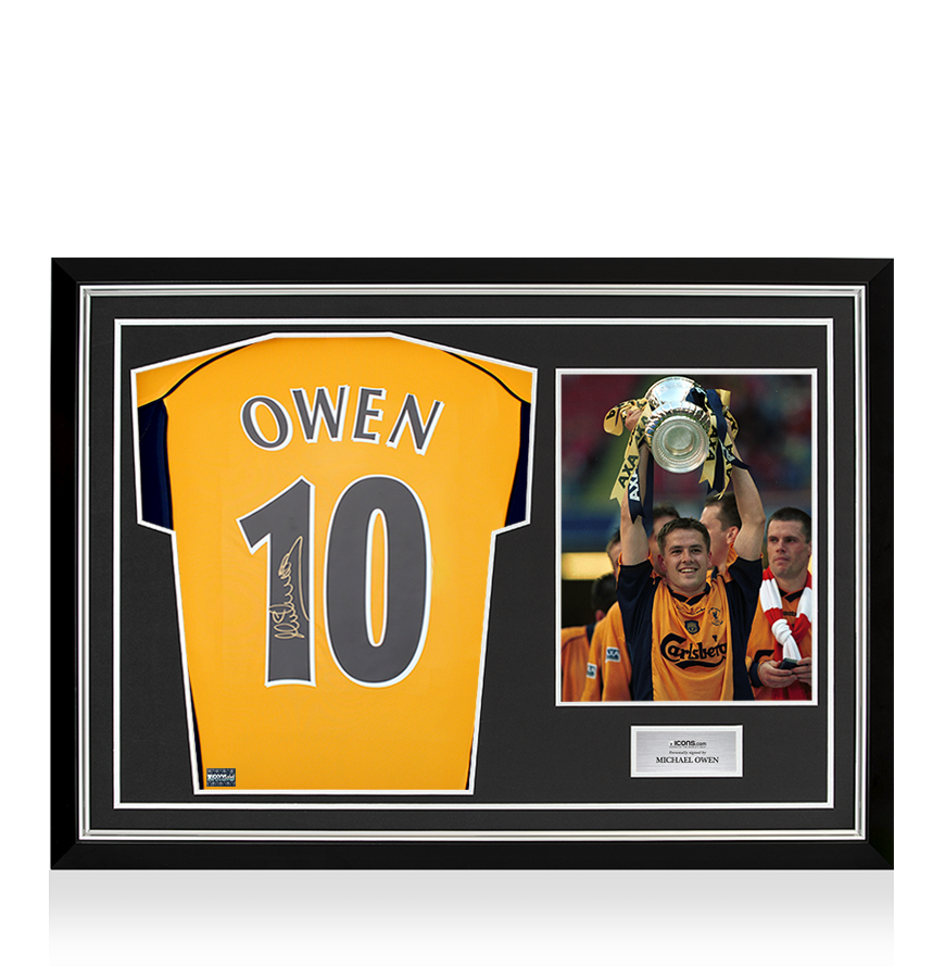 Carte Collection Futera Unique - Michael Owen 23 Carats Or Patch Relique 09/15, Liverpool FC, état Near Mint