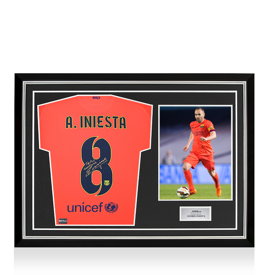 Andres Iniesta Back Signed FC Barcelona 2014-15 Away Shirt