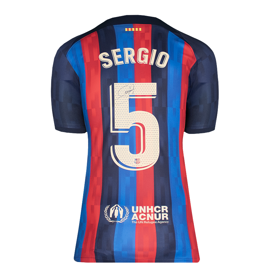 Sergio Busquets Back Signed FC Barcelona 2022-23 Home Shirt