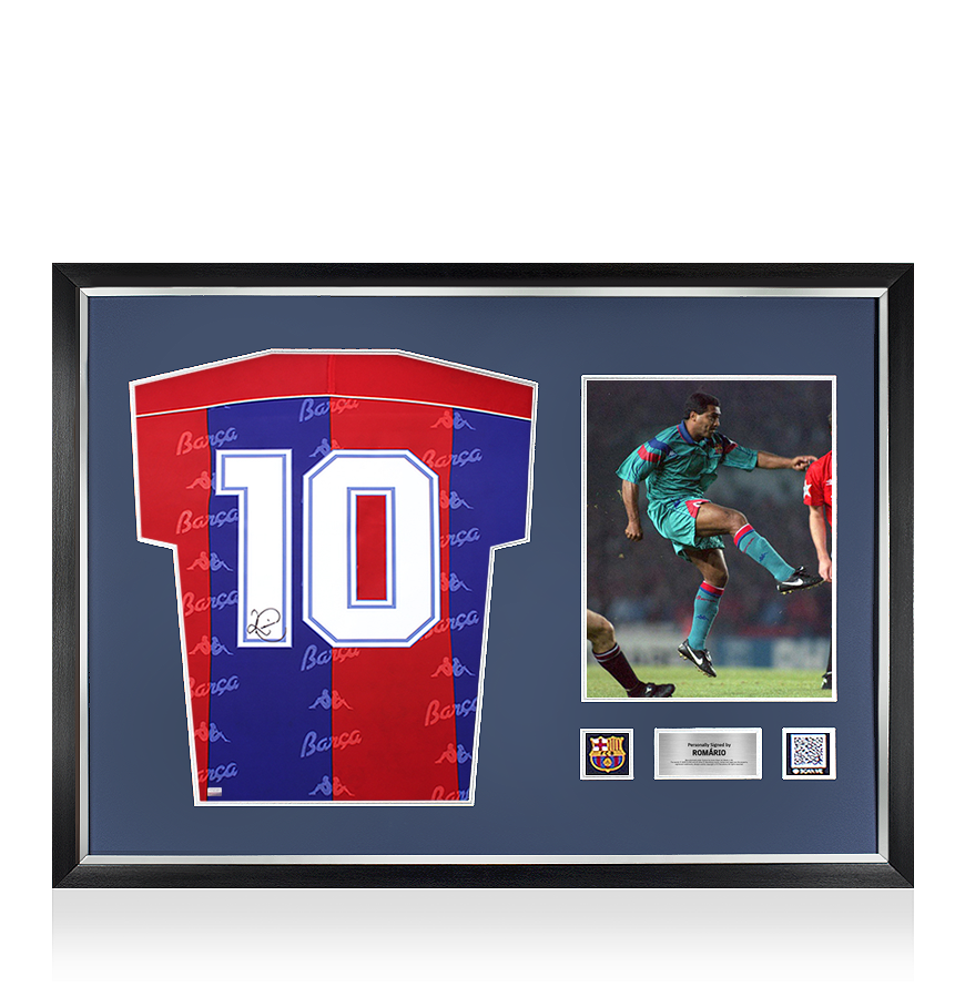 Ronaldinho Official FC Barcelona Back Signed and Framed