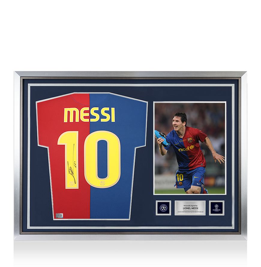 ICONS Lionel Messi サイン入　メッシ Lionel Messi Official UEFA Champions League Official Back
