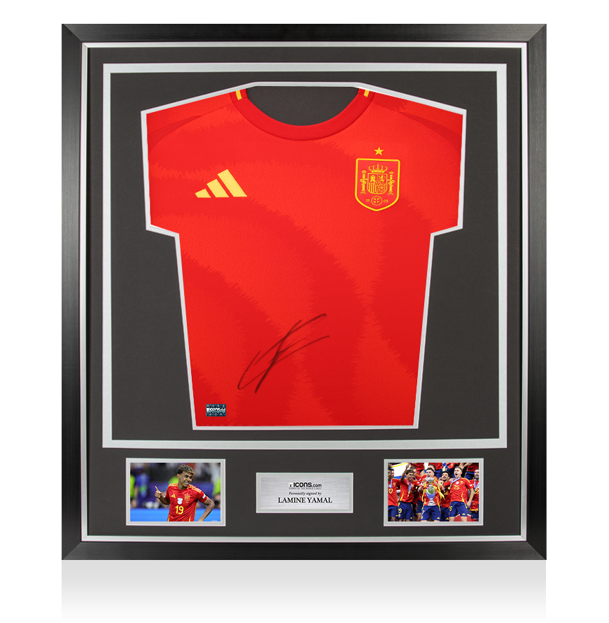 Lamine Yamal Front Signed Spain 2024 Home Shirt In Deluxe