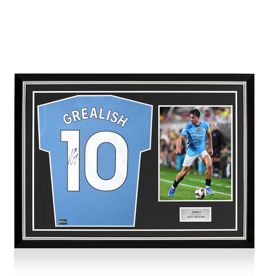 Jack Grealish Back Signed Manchester City 2023-24 Home Shirt