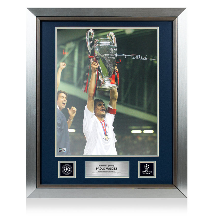 PAOLO MALDINI マルディーニ　直筆サイン入り写真 ICONS.com Paolo Maldini Signed AC Milan Photo: 2003 UEFA Champions