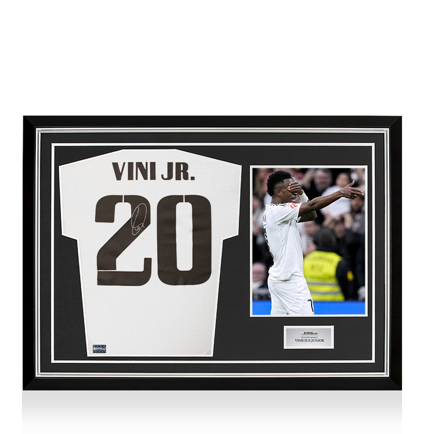 Photo Signée Vinicius Junior - Tirage Monté Avec Autographe Imprimé #11 - 25,4 X 20,3 Cm