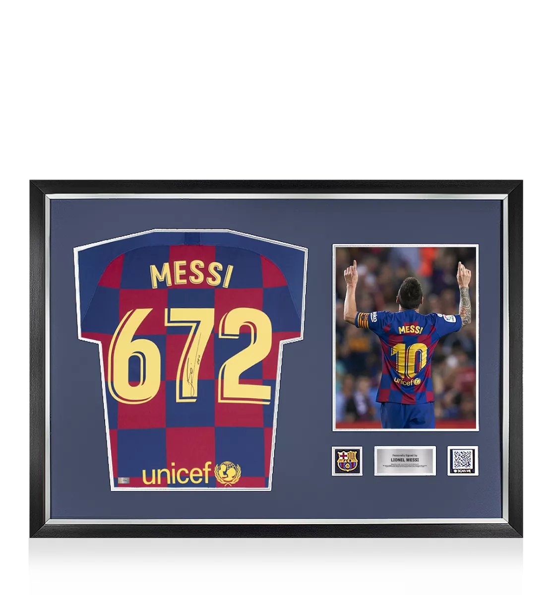 ICONS メッシ 300 LA LIGA GOALS サイン入りアート 世界限定22枚] メッシ直筆サイン入りグラフィックアート