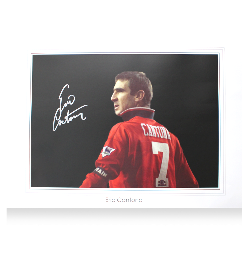 ERIC CANTONA  写真パネル Eric Cantona Signed Plaque and Photo Frame: Manchester