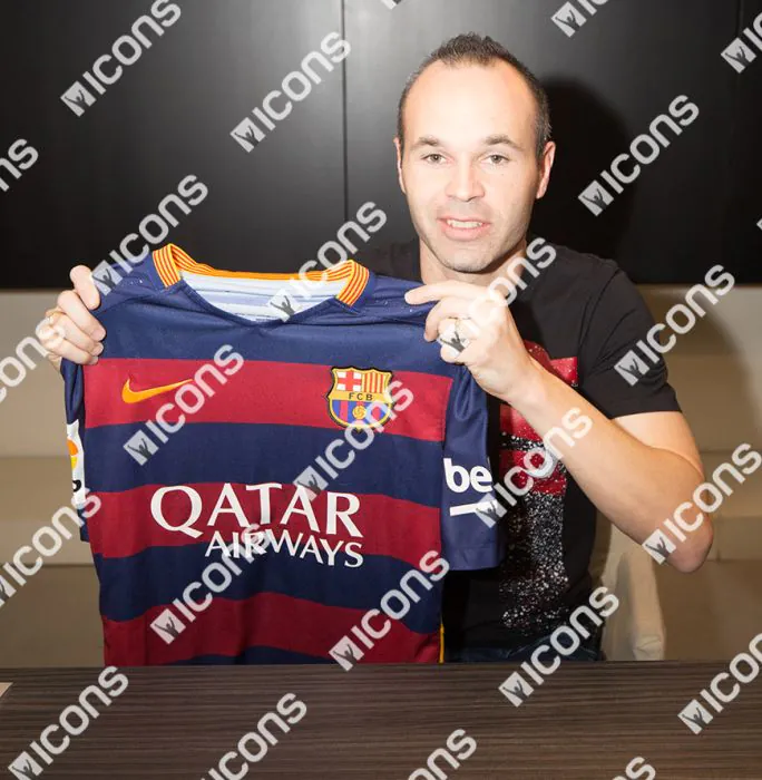 MATCH WORN Andres Iniesta Signed El Clasico FC Barcelona 2015-16