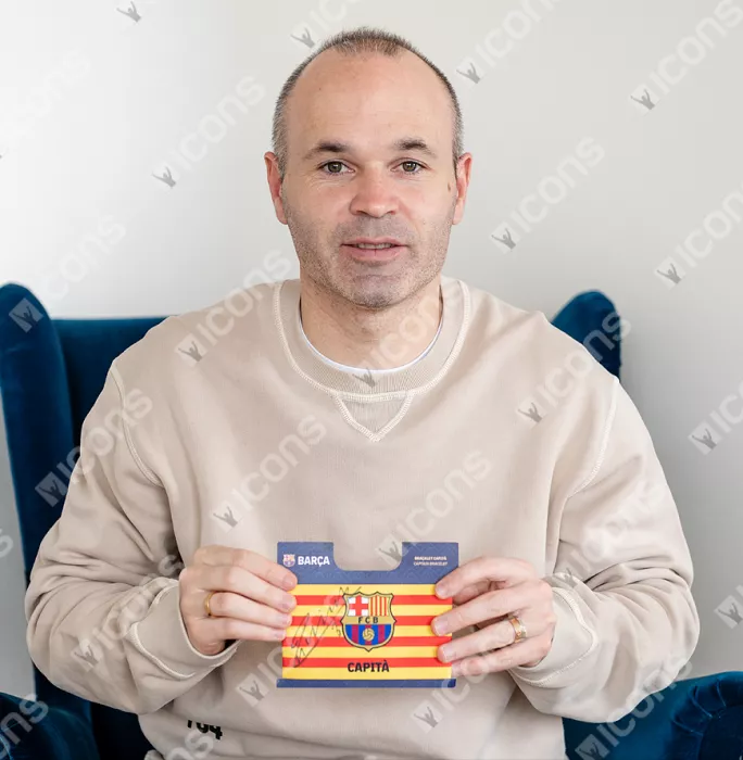 Andres Iniesta Official FC Barcelona Signed and Framed