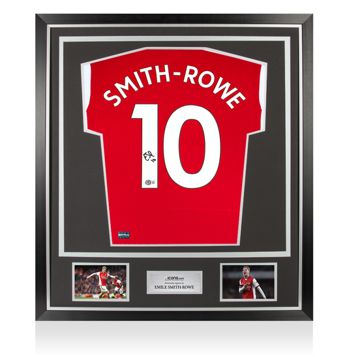 Emile Smith Rowe Back Signed Arsenal 2021-22 Home Shirt In Classic