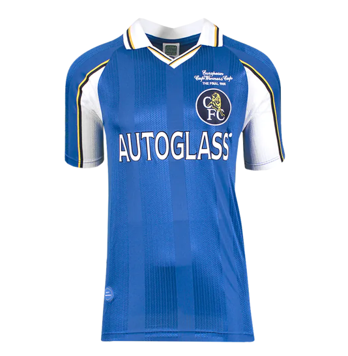 Ruud Gullit Back Signed Chelsea 1998 ECWC Shirt In Deluxe Packaging