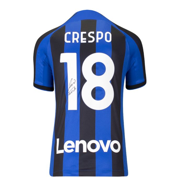 Hernan Crespo Back Signed Modern Internazionale Home Shirt With