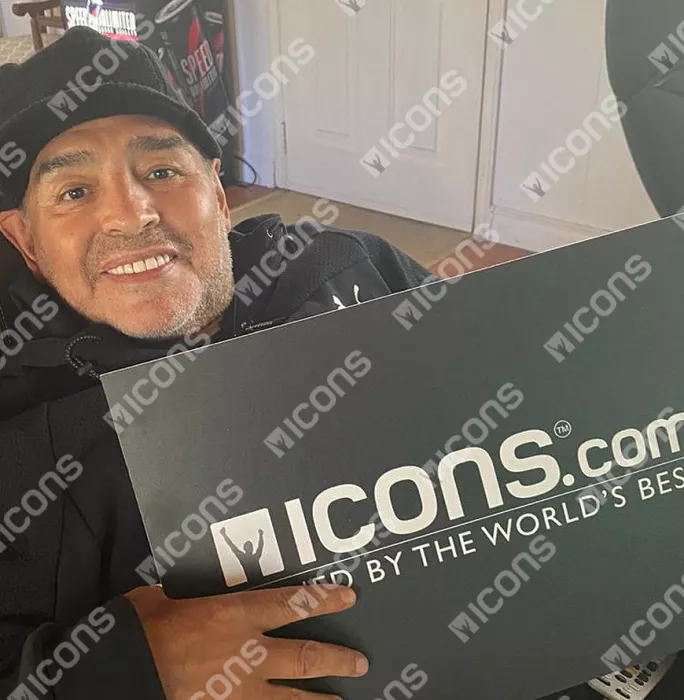Diego Maradona Official FIFA World Cup Signed and Framed Card: Iconic Hand of God Goal Diego Maradona Official FIFA World Cup Signed and Framed Card: Iconic Hand of God Goal
