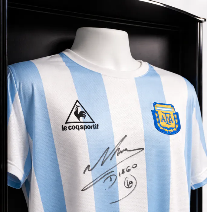 Maradona Signed Argentina 1986 Shirt | Premier Display