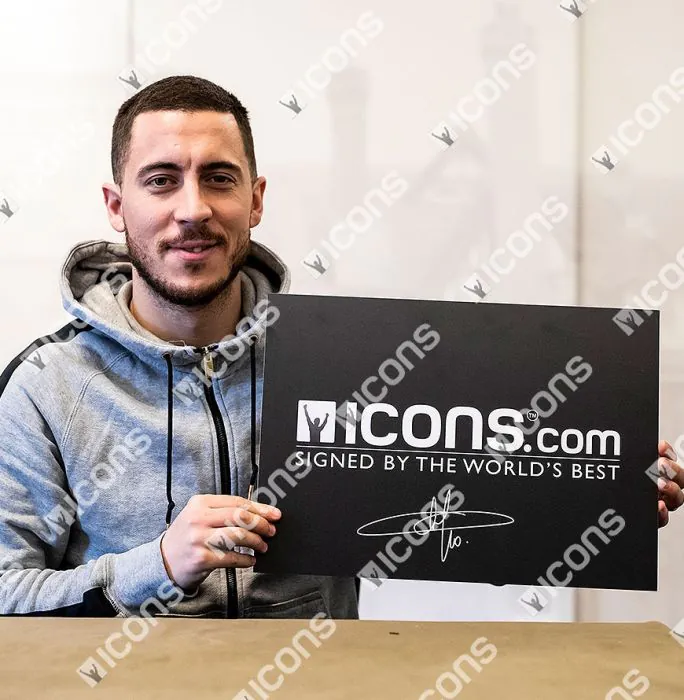 Eden Hazard Signed Plaque and Real Madrid Photo Frame: Bernabeu