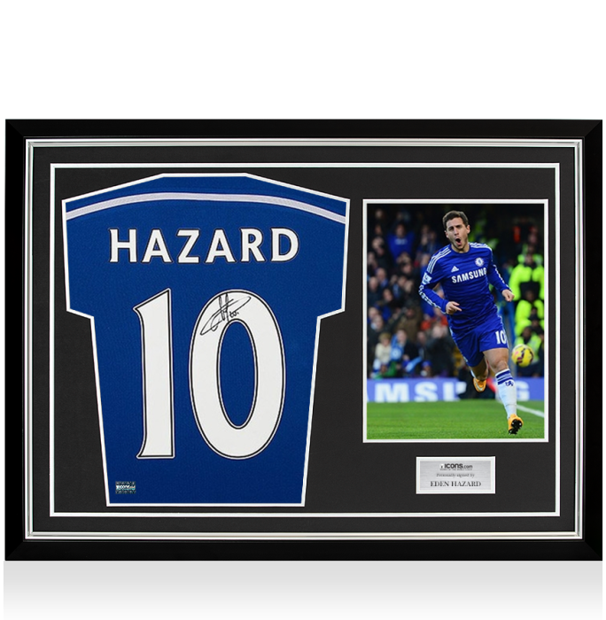 Eden Hazard サイン入りフレーム付き写真 eden_hazard_back_signed_chelse