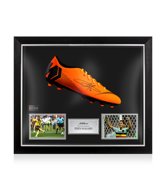 Eden Hazard Signed Total Orange Nike Mercurial Vapor XII Boot In
