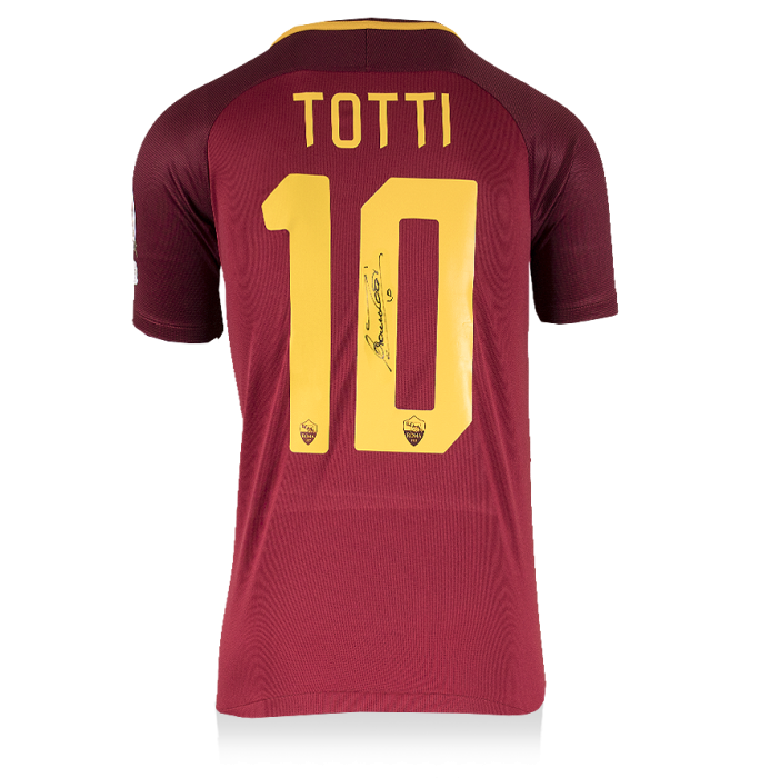 Francesco Totti Back Signed Roma 2017-18 Home Shirt: Final Game