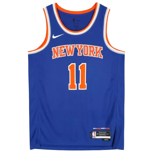 Jalen Brunson Signed and Framed New York Knicks Blue Nike Icon Edition Swingman Jersey Jalen Brunson Signed and Framed New York Knicks Blue Nike Icon Edition Swingman Jersey