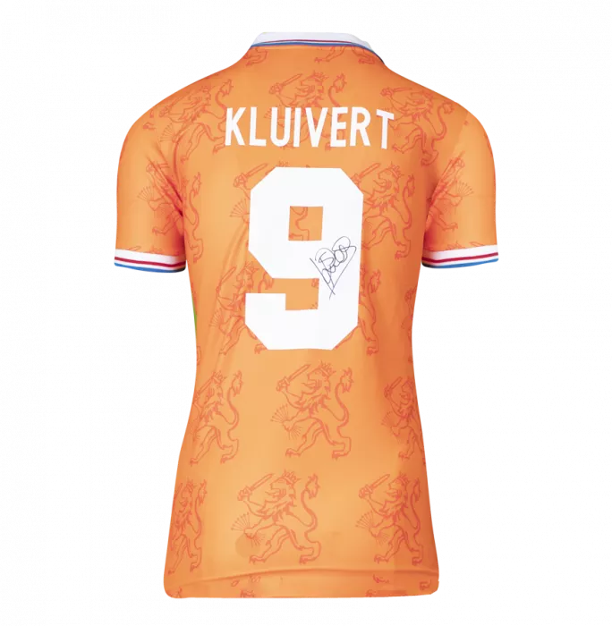 Patrick Kluivert Signed Netherlands & Ajax Shirts In Classic