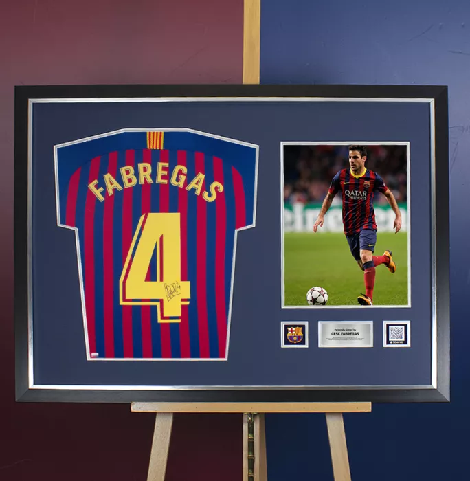 Cesc Fabregas Official FC Barcelona Back Signed and Framed