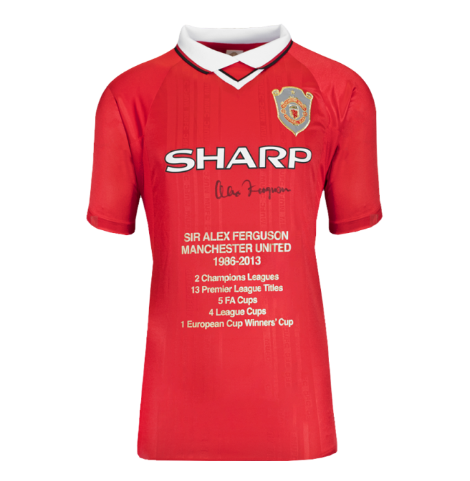 Sir Alex Ferguson Front Signed Manchester United 1999 UCL Final