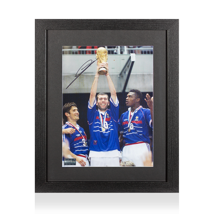 Buy Zinedine Zidane autographed France Photo In Black Wooden Frame
