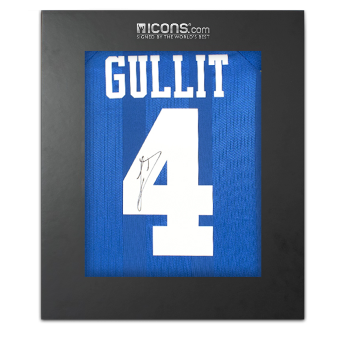 Ruud Gullit Back Signed Chelsea 1998 ECWC Shirt In Deluxe Packaging