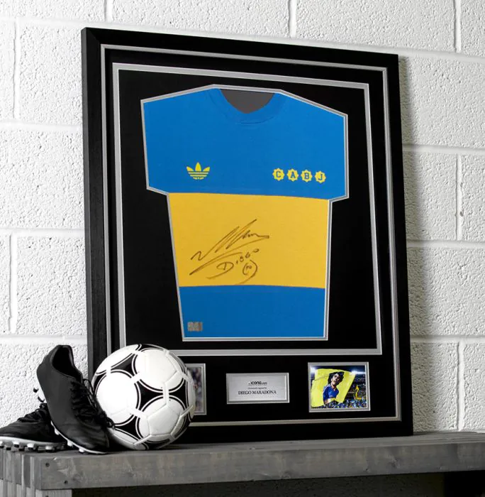 Diego Maradona Front Signed Boca Juniors 1981-82 Home Shirt In