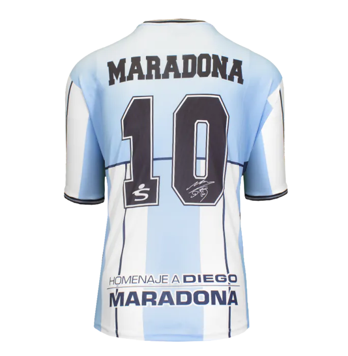 Diego Maradona Front Signed Testimonial Shirt In Hero Frame