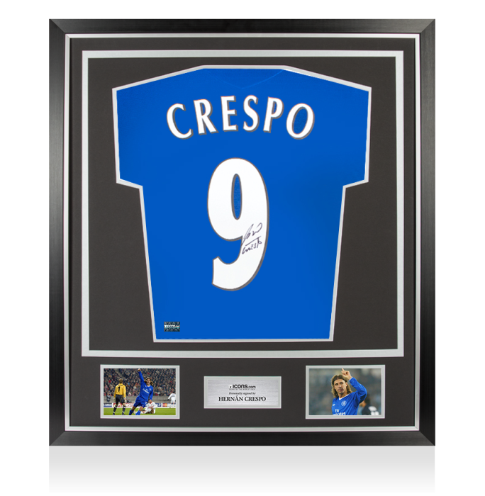 Hernan Crespo Back Signed Chelsea FC 2005-06 Home Shirt In Classic
