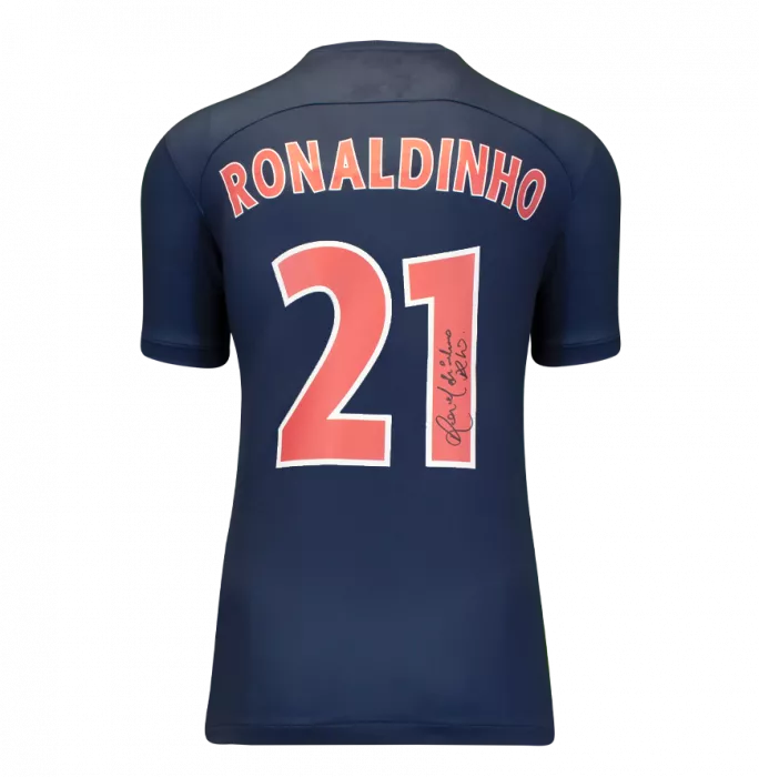 Ronaldinho Official Paris Saint-Germain Back Signed and