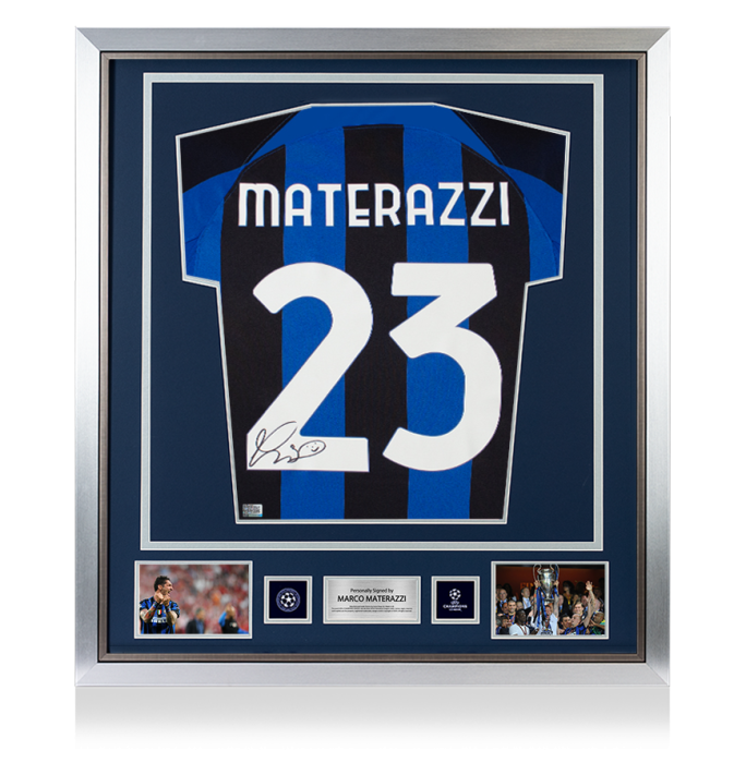 Marco Materazzi Official UEFA Champions League Back Signed and
