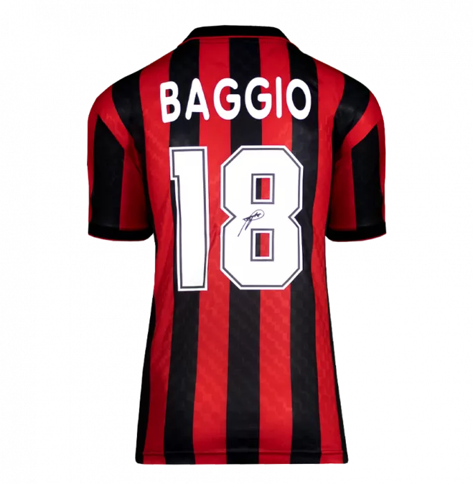 Roberto Baggio Official AC Milan Back Signed and Framed 1996