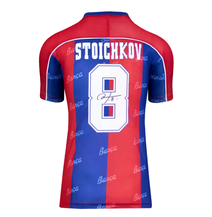Hristo Stoichkov Official FC Barcelona Back Signed and Framed 1994