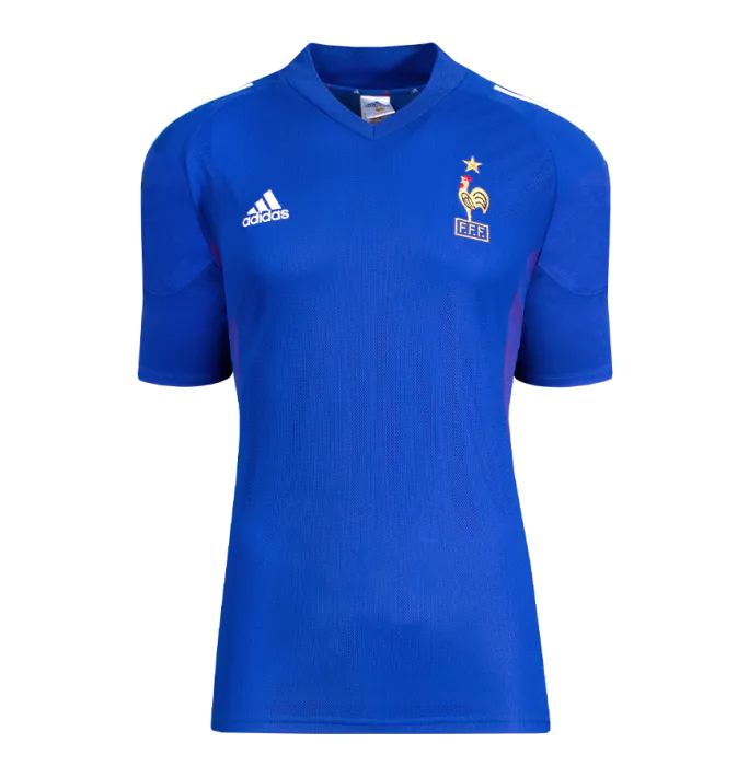 Claude Makelele Back Signed France 2002-04 Home Shirt with Fan