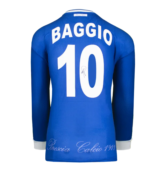 Roberto Baggio Back Signed Brescia 2000-01 Home Shirt With Long