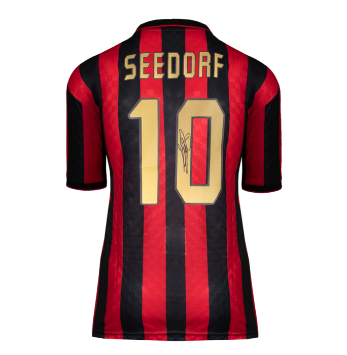 Clarence Seedorf Back Signed AC Milan 1996 Home Shirt