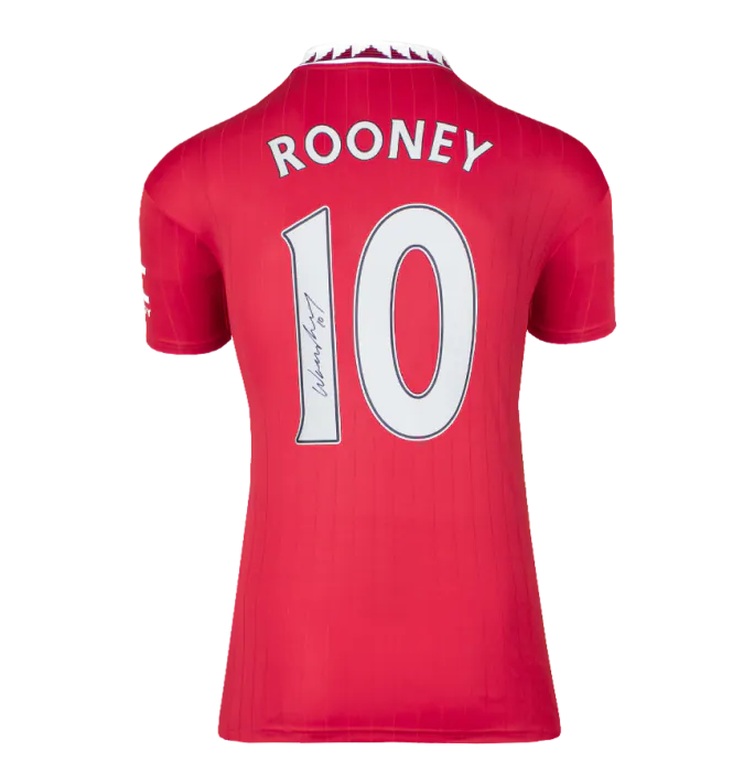 Wayne Rooney Back Signed Modern Manchester United Home Shirt In