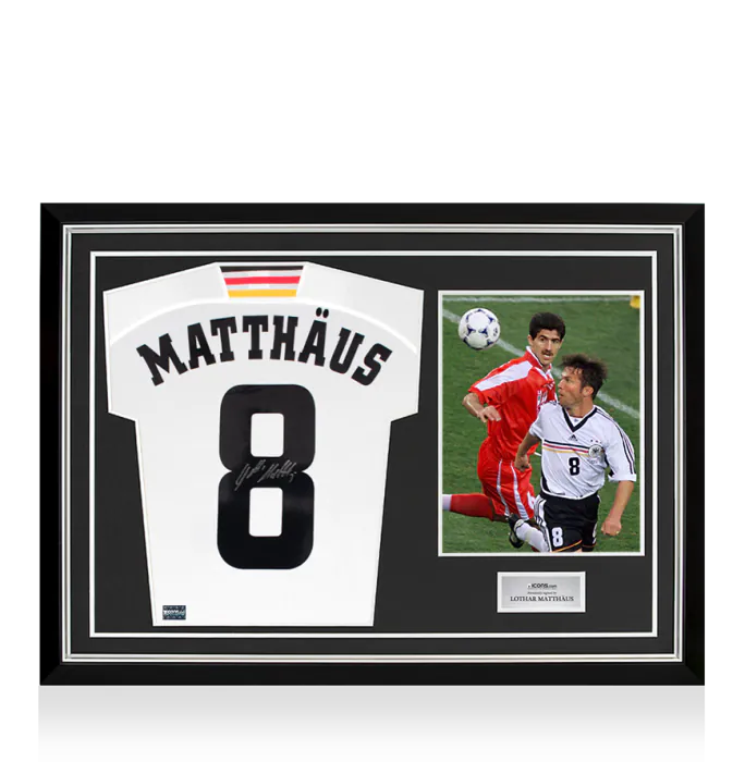 Icons Lothar Matthaus Back Signed Germany 1998-00 Home Shirt In