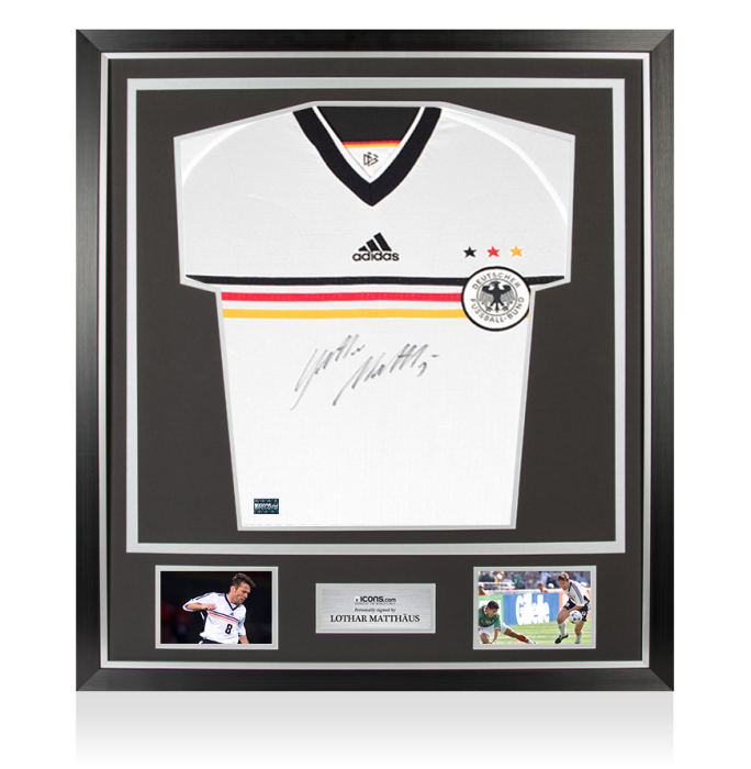 Lothar Matthaus Front Signed Germany 1998-00 Home Shirt In Classic
