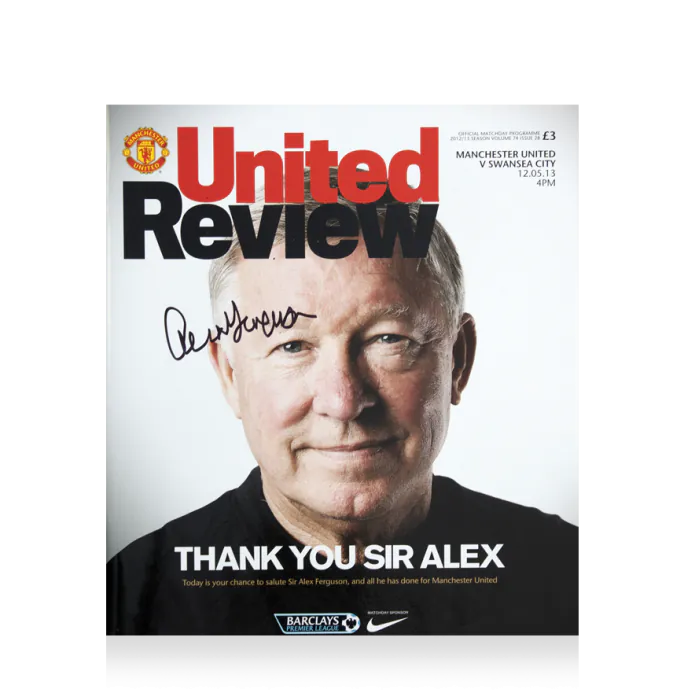 Sir Alex Ferguson Signed and Framed Programme: Manchester United