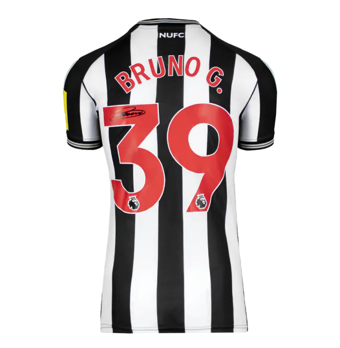 Bruno Guimaraes Back Signed Newcastle United 2023-24 Home Shirt In