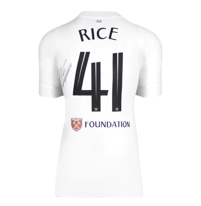 Declan Rice Back Signed West Ham United 2022-23 Third Shirt