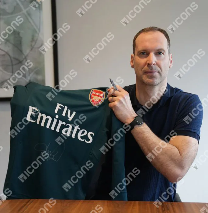 CECH サイン入り ゴールキーパーシャツ Petr Cech Signed Arsenal 2017-18 Goalkeeper Shirt In Classic Frame