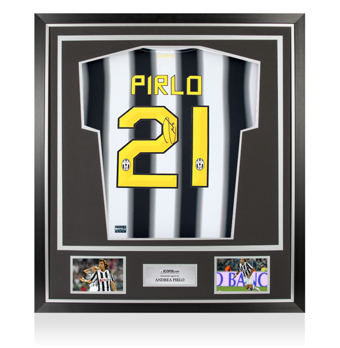 Andrea Pirlo Back Signed Juventus 2011-12 Home Shirt In Classic Frame