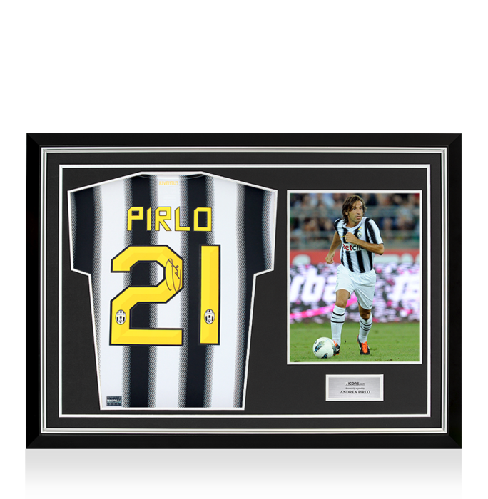 Andrea Pirlo Back Signed Juventus 2011-12 Home Shirt In Hero Frame