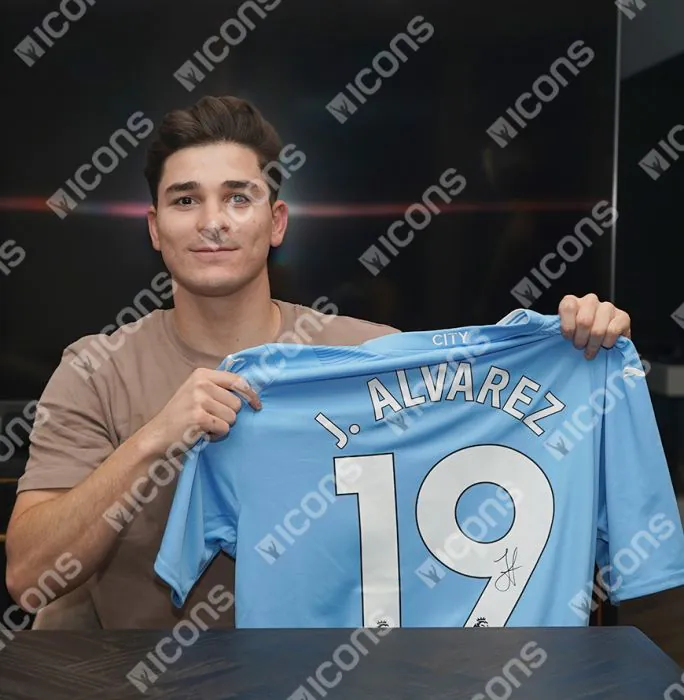 Julian Alvarez Official UEFA Champions League Back Signed and Hero
